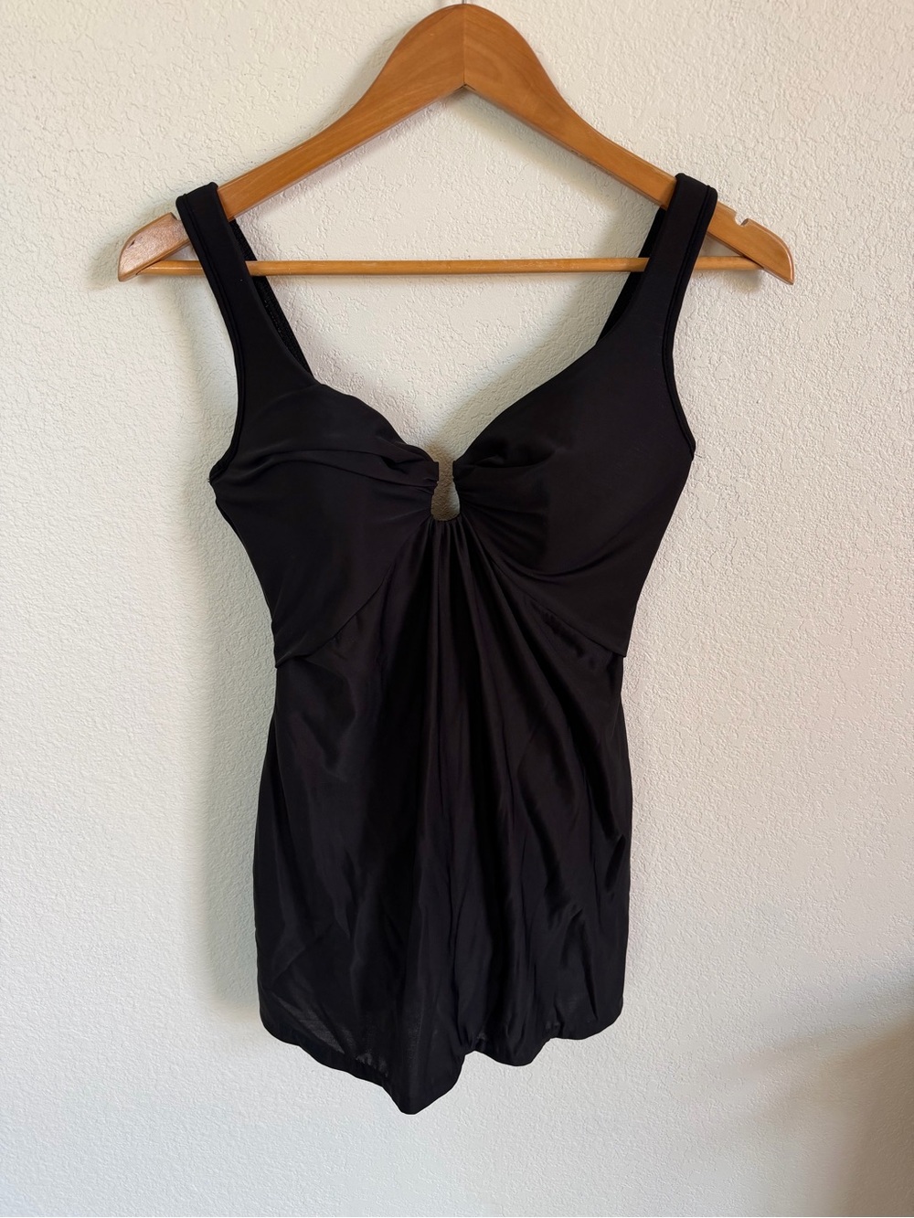 Miraclesuit One-Piece Swim Dress with Front Twist Black